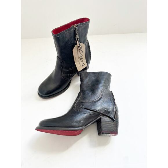 NWT Bed Stu Iris Ankle Boot Black Heeled Leather 6 - Picture 2 of 5